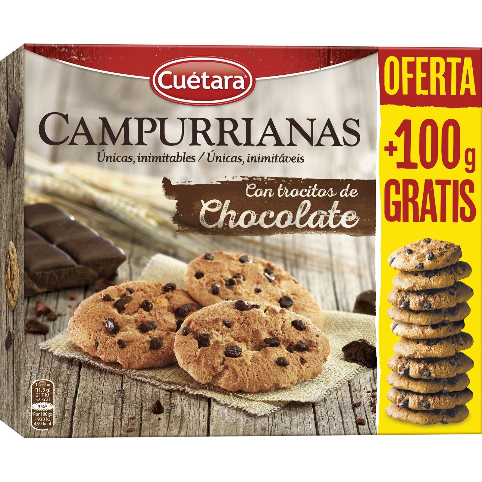 Galletas Campurrianas con trocitos de chocolate 450 gr Cuétara | Mercaolé